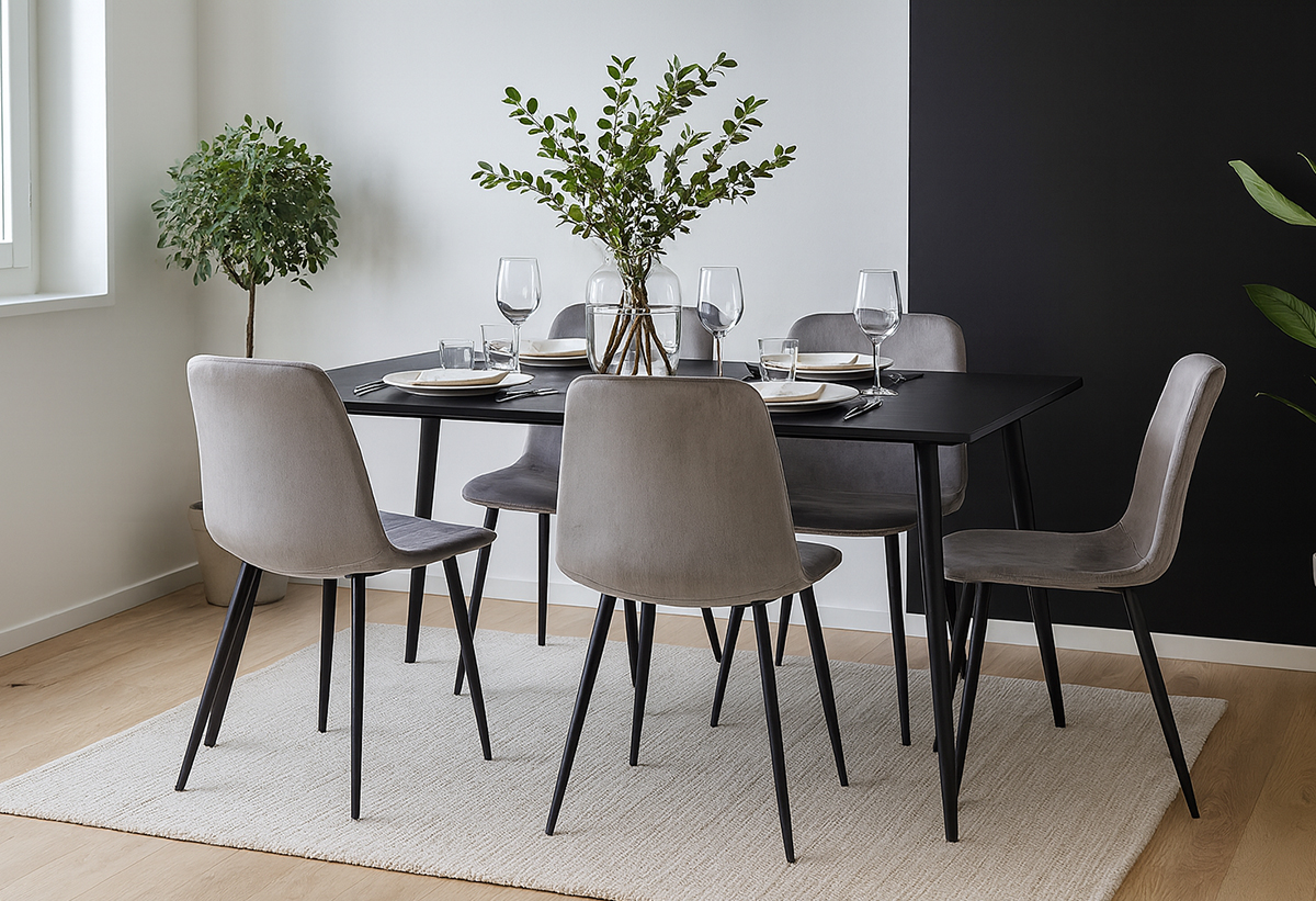 Παρουσιάζεται η καρέκλα σε μια τραπεζαρία.